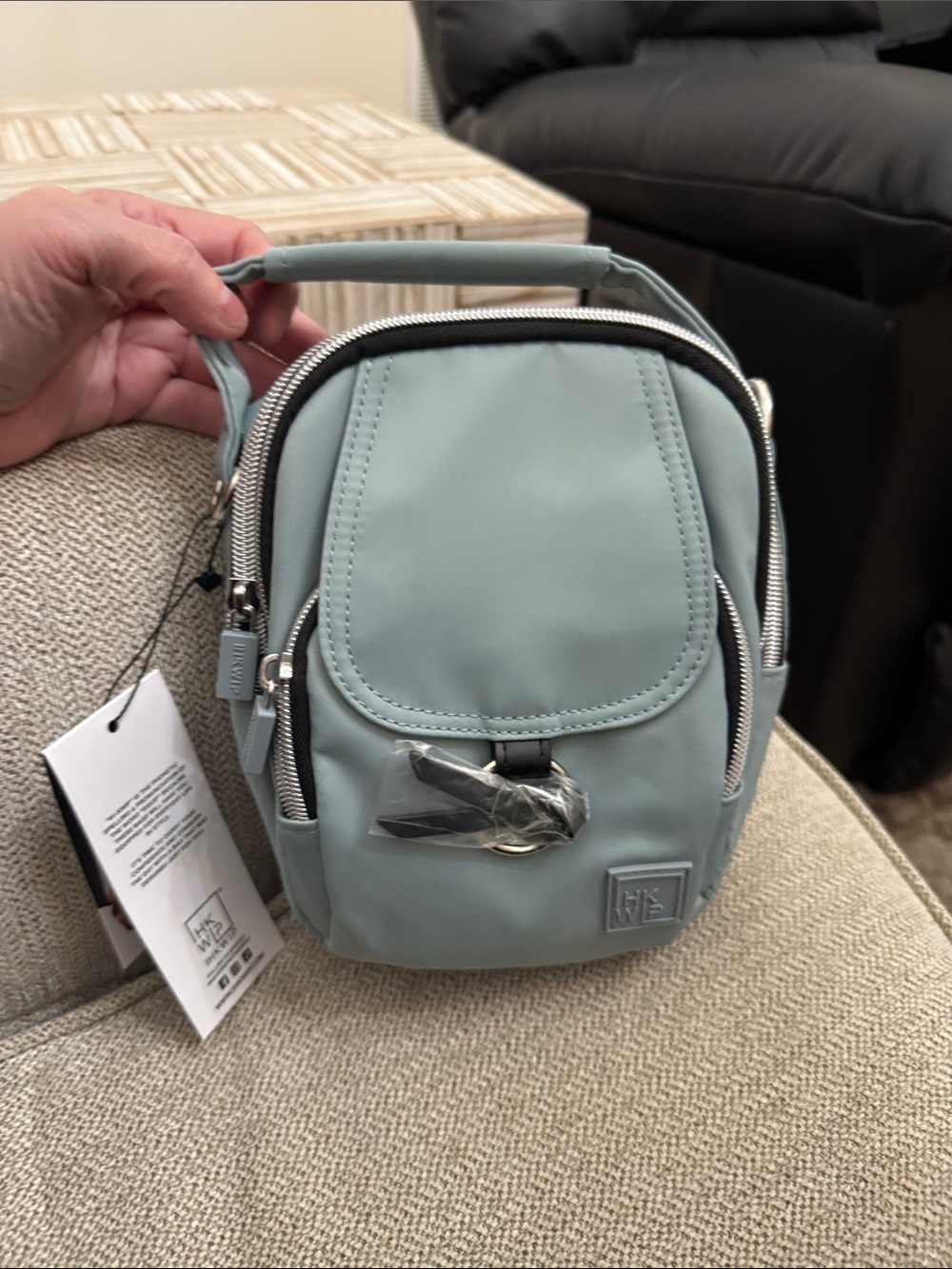IHK WIP Sky Blue Mini Crossbody Backpack Bag